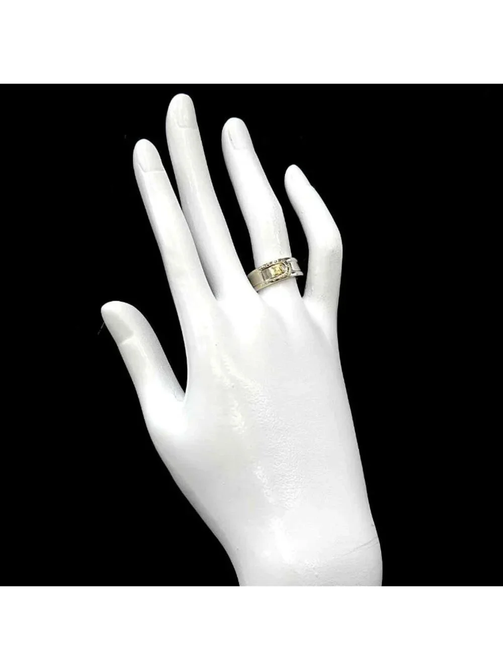 Celine Triomphe Ring Pt Platinum 18k YG 750 Macadam